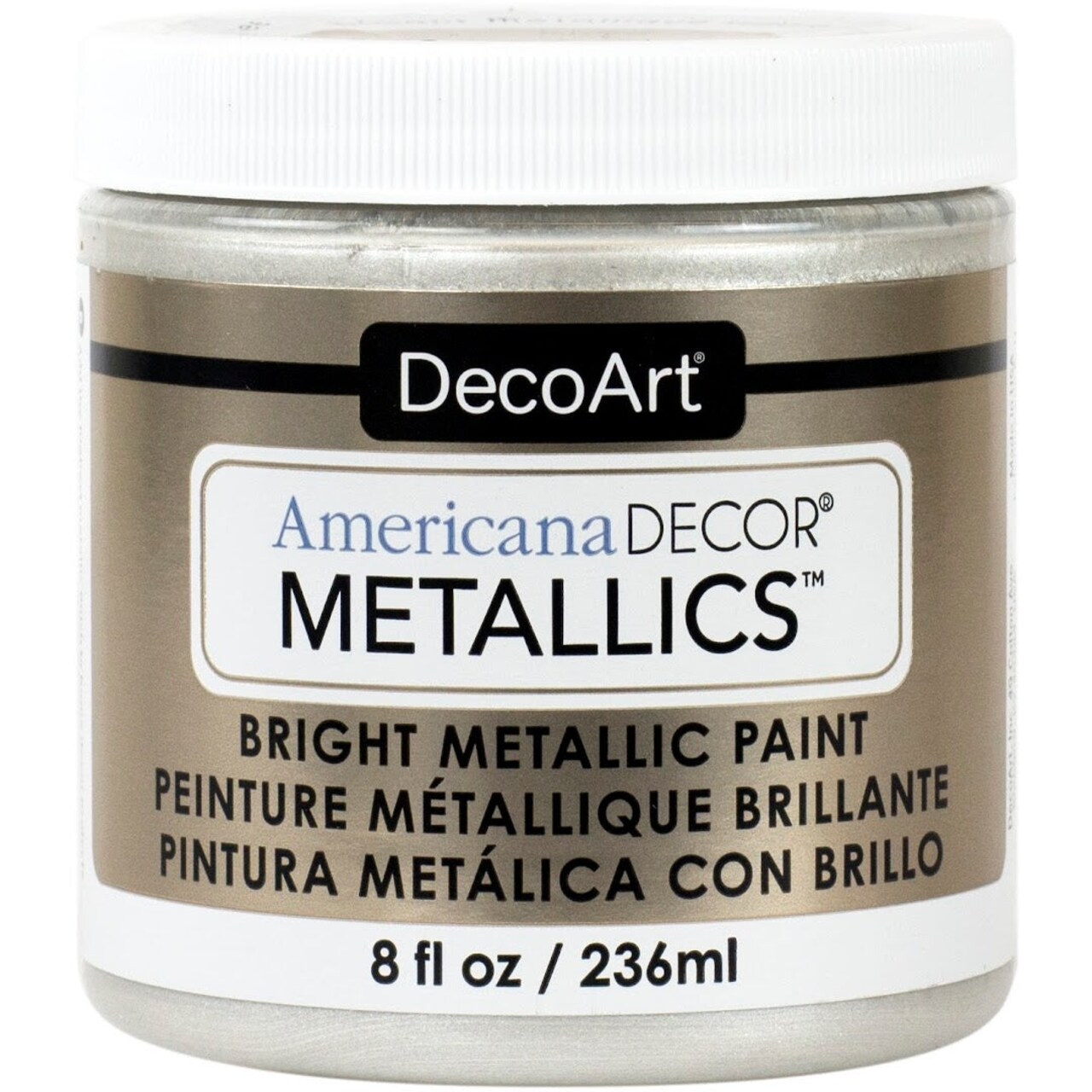 Americana Decor Metallics 8 oz – Ultra-Shine Metallic Acrylic Paint for Furniture, Décor & DIY Projects
